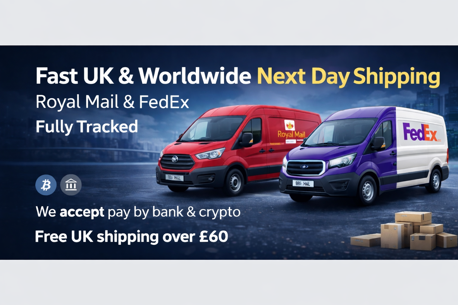 Fast UK and worldwide next day shipping